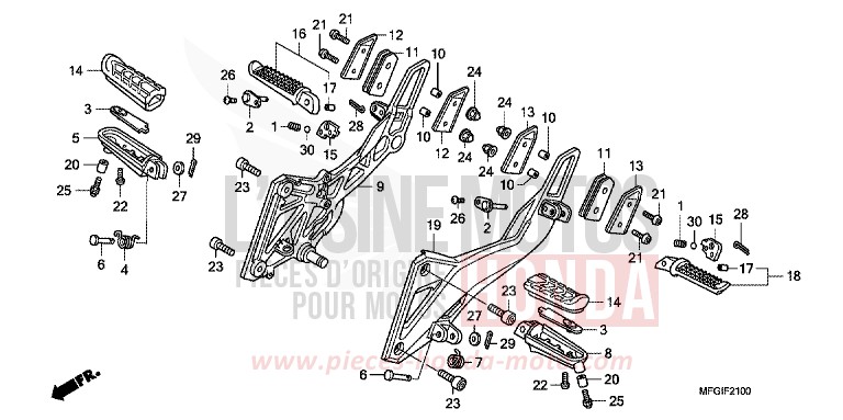 STEP for CB600F Hornet ABS PEARL SIENA RED (R320) from 2010